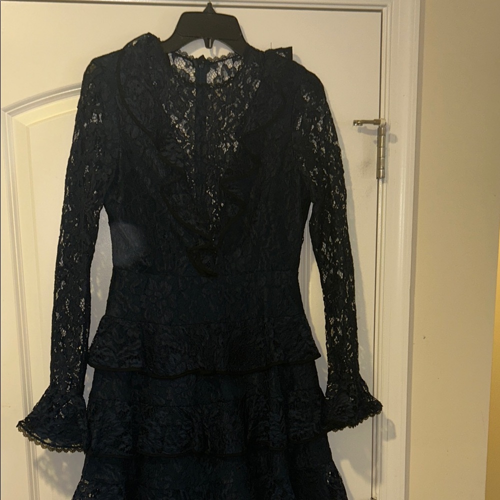 Alexis Dark Blue Lace Long Sleeve Dress